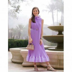 Tibi Lavender Purple Pleated Plisse Dress